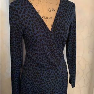 Ann Taylor Blue Animal Print Dress
